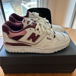 New Balance 550 white red EUC